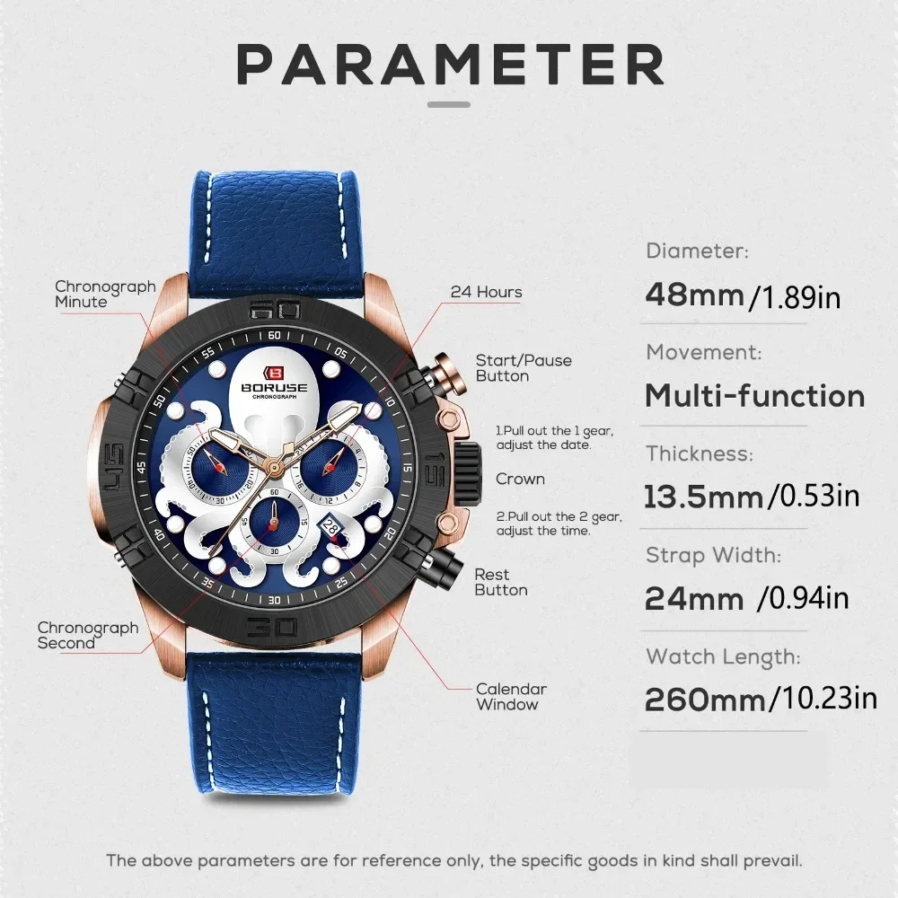 豪華な BORUSE 2 ピース/セットメンズクォーツ時計とブレスレットセット日付表示 Pu レザーストラップラウンドダイヤル男性へのギフトに最適