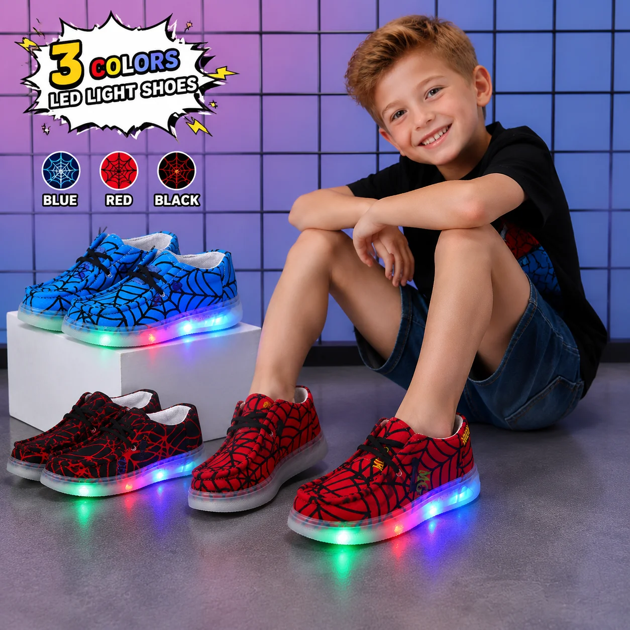 Outdoor Lighting Grid Screen - MGO KIDSS lente- en herfstjongens spider