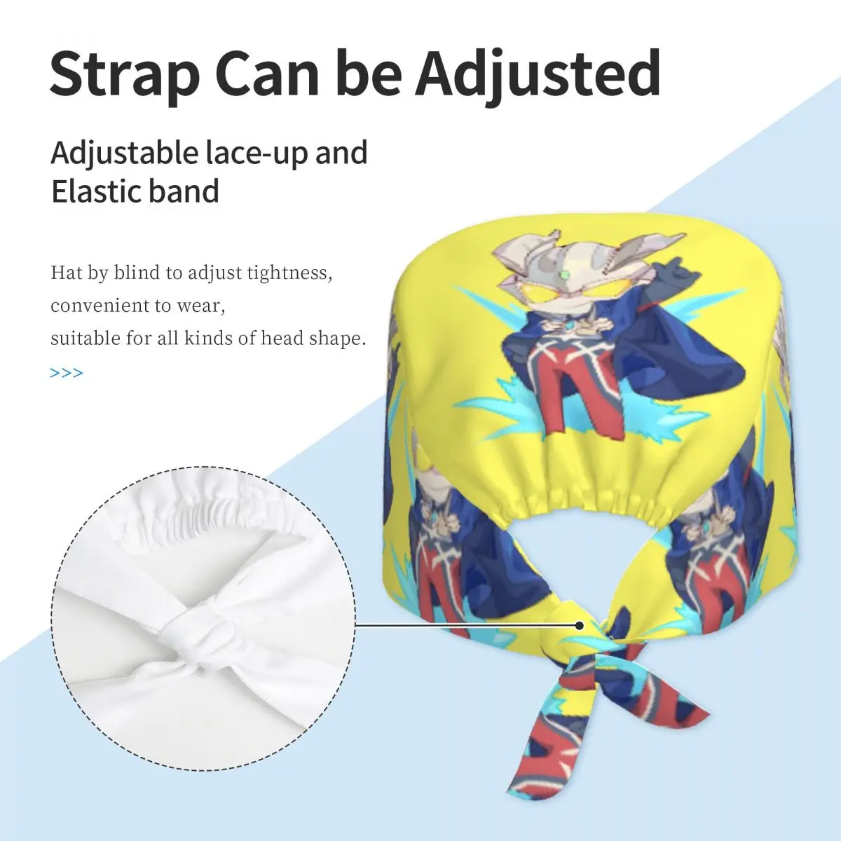 مخصص Ultramanes أنيمي الدعك قبعة القبعات الجراحية الرجال النساء غرفة العمليات غطاء المشغل القبعات مختبر يعمل قبعة
