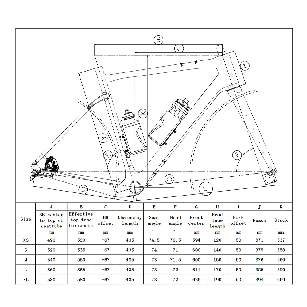 T1000 Carbon Gravel Frame Max Tire700C*45C Flat Mount Disc Brake BB386 Full Hidden Cable Gravel Bicycle Frameset Cyclocross Bike