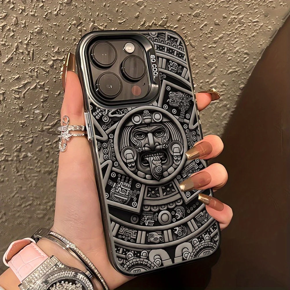 

Aztec style pattern printed phone case for iPhone 16 Pro 15 Pro 14 13 12 11 XS 14 PRO MAX 16 plus 14Pro 12pro Soft Shell