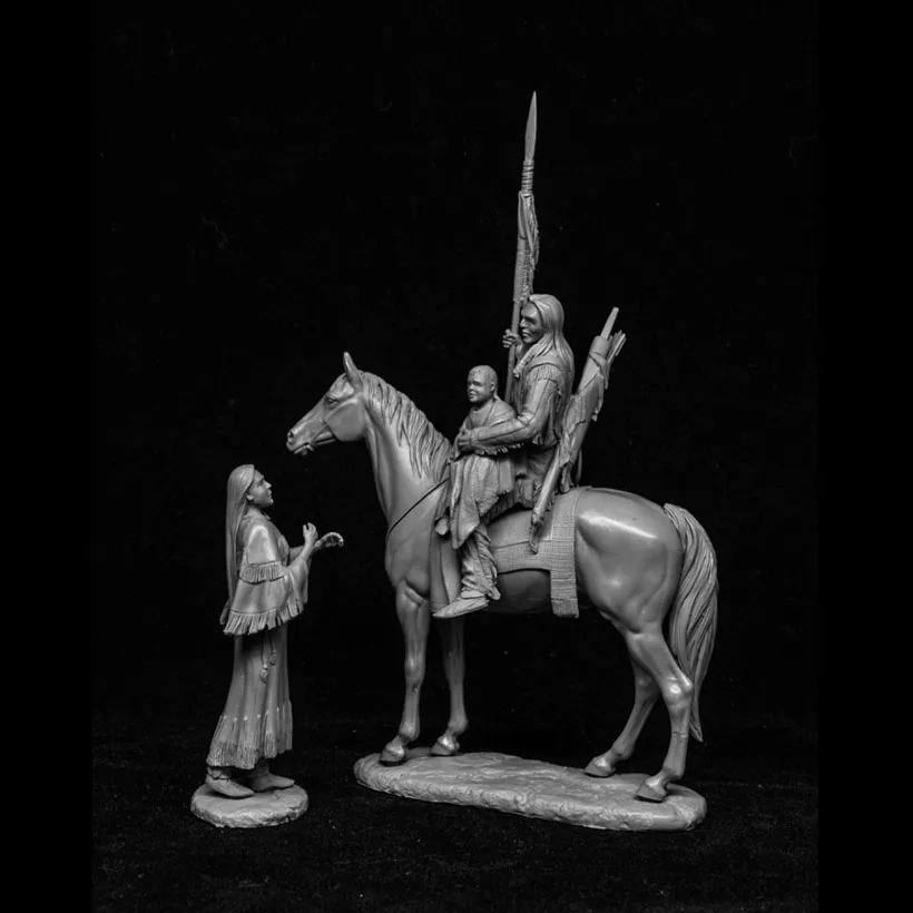 New Unassembled  1/32 ancient fantasy WOMAN AND HORSE     Resin Kit DIY Toys Unpainted resin model