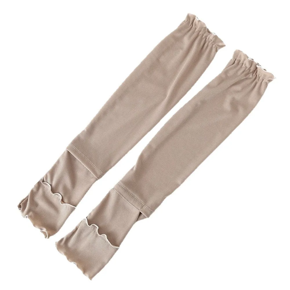 Fashion Ruffles Arm Sleeves Solid Color Large Size Sunscreen Sleeves Breathable UV Protection Flared Arm Sleeves Outdoor Sports