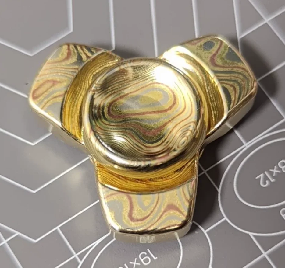 Used EDC Deer Cloud Pattern Xuan Shadow mokume spinner Fingertip gyroscope Decompression toys