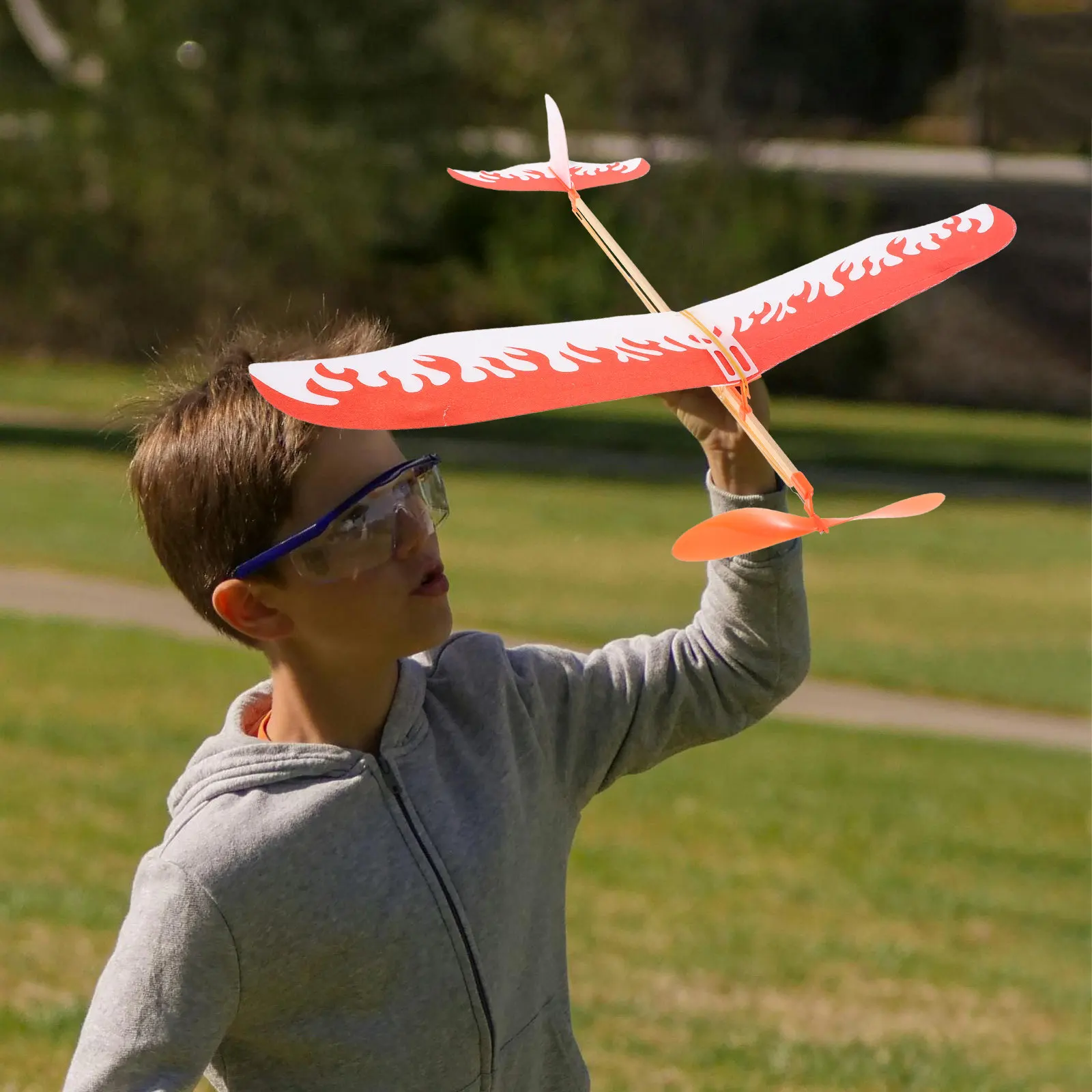 

Rubber Band Powered Airplane DIY Glider Planes Kids Outdoor Kit Hands-on Stem Intelligence Development
