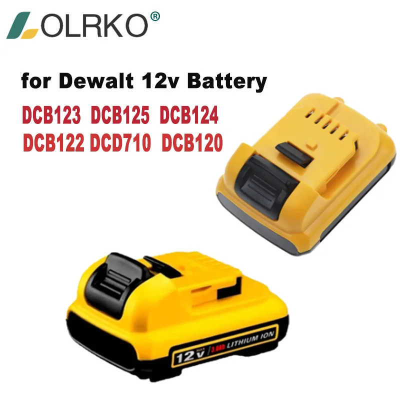 Replacement for Dewalt DCB123 Lithium-ion Batteries 12V 3Ah Battery DCB120 DCB125 DCB124 DCB122 DCD710 Power Tools Battery