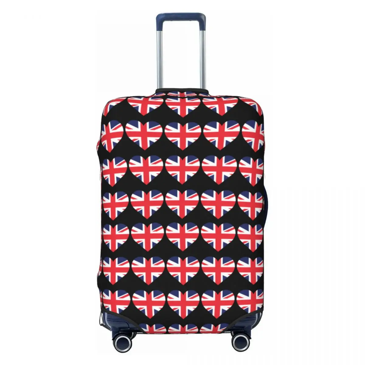 

Custom Love United Kingdom Hearts Flag Luggage Cover Funny Suitcase Protector Covers Suit For 18-32 inch