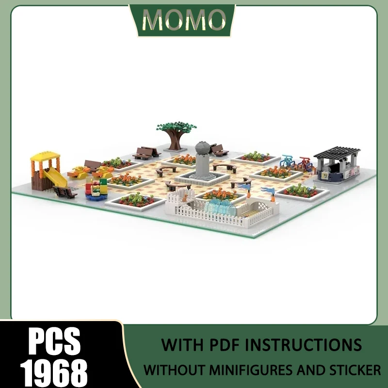 

City Street View Model Moc Building Bricks Space Rock Park Model Technology Blocks Gifts Christmas Toys DIY Set Assembly Holiday