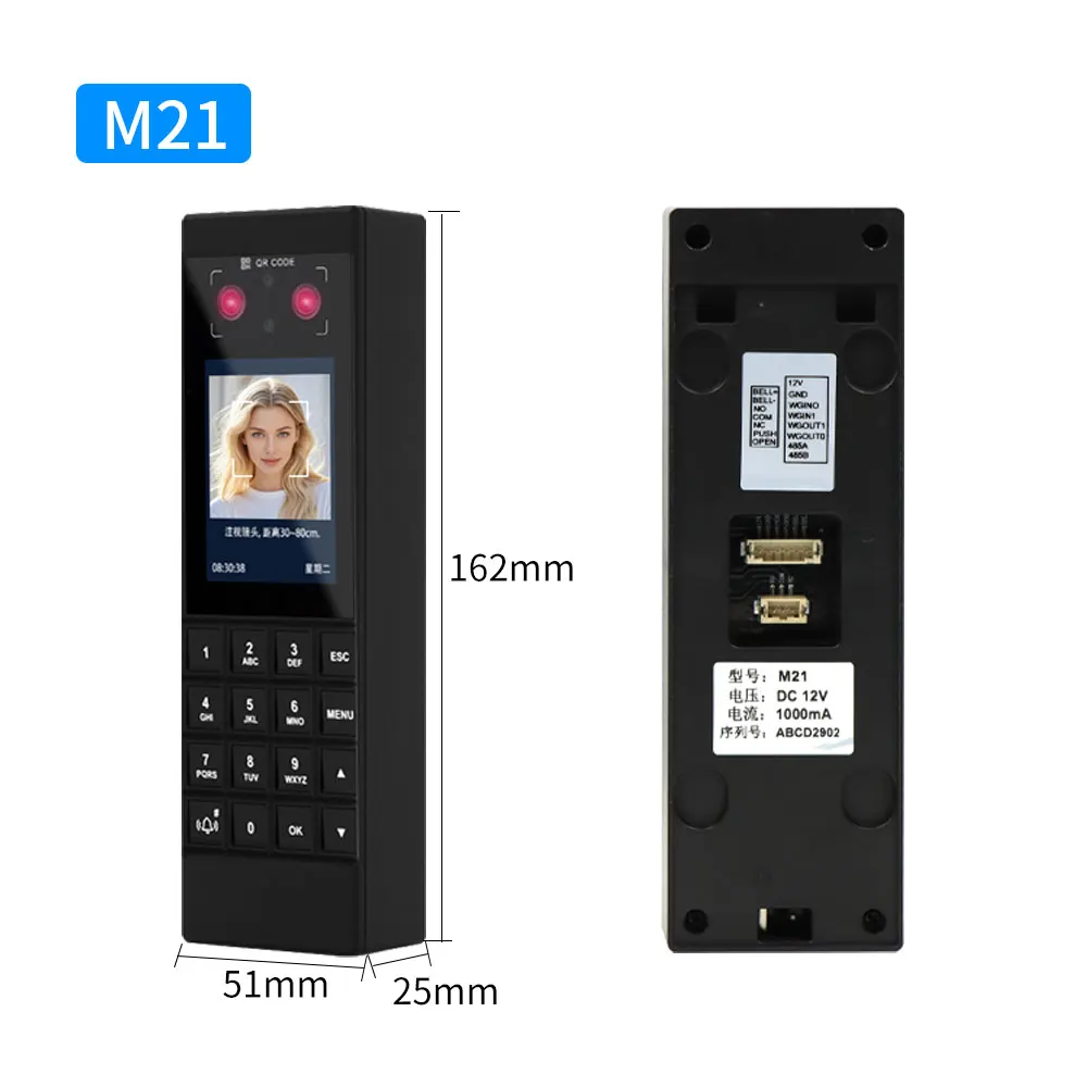 Bluetooth Palmar Vein New Design Attendance For APP Management Office Building USB export record 3000 Fingerprint Password