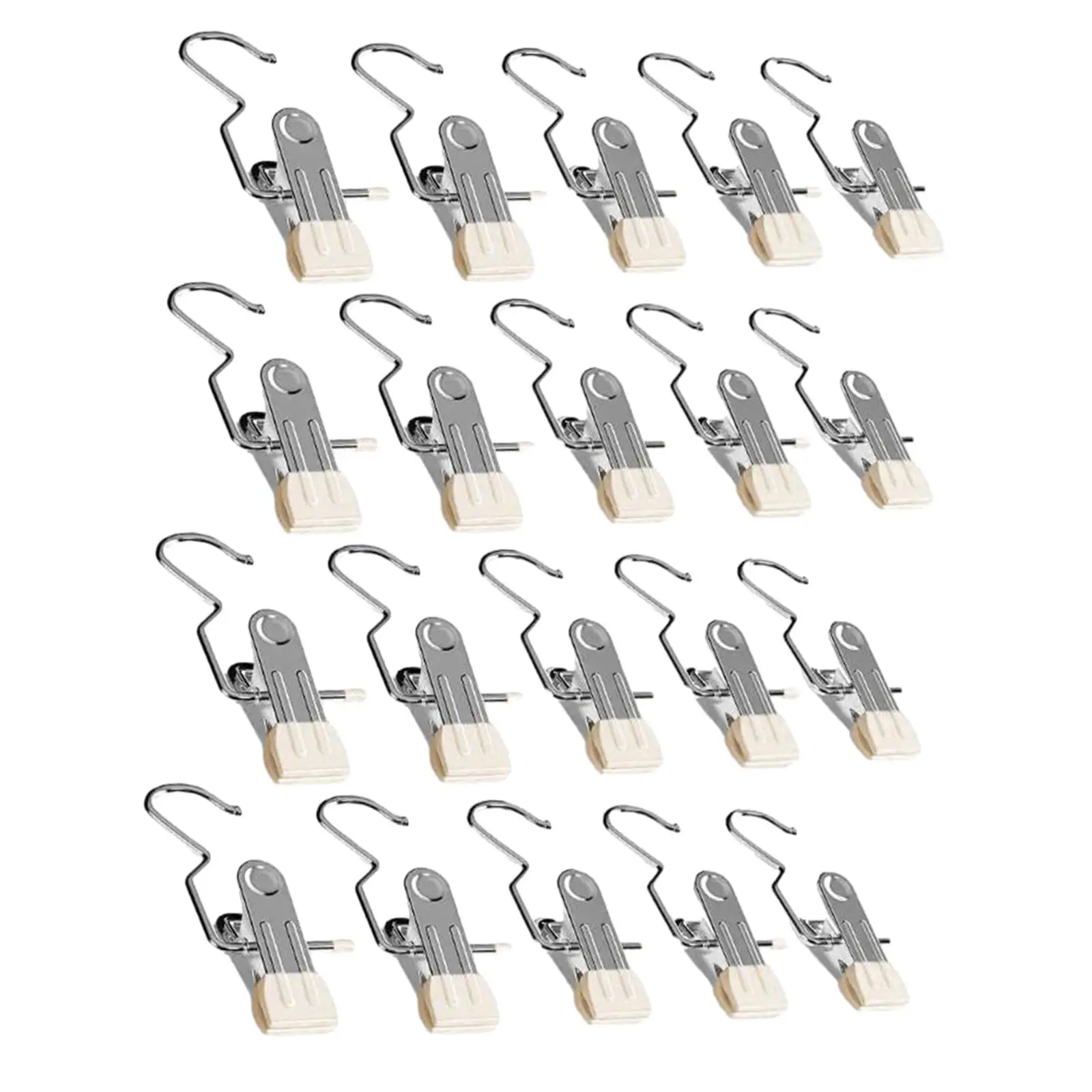 

20Pcs Laundry Hanging Hooks Portable Clothes Pins for Towels Hats Handbags