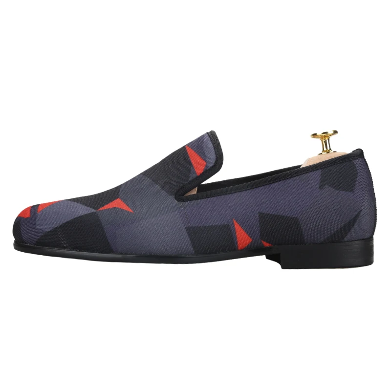 Piergitar 2025 New Arrivals Custom Made Camouflage-Printed Canvas Smoking Slippers For Leisure Occasion Handmade Men's Loafers