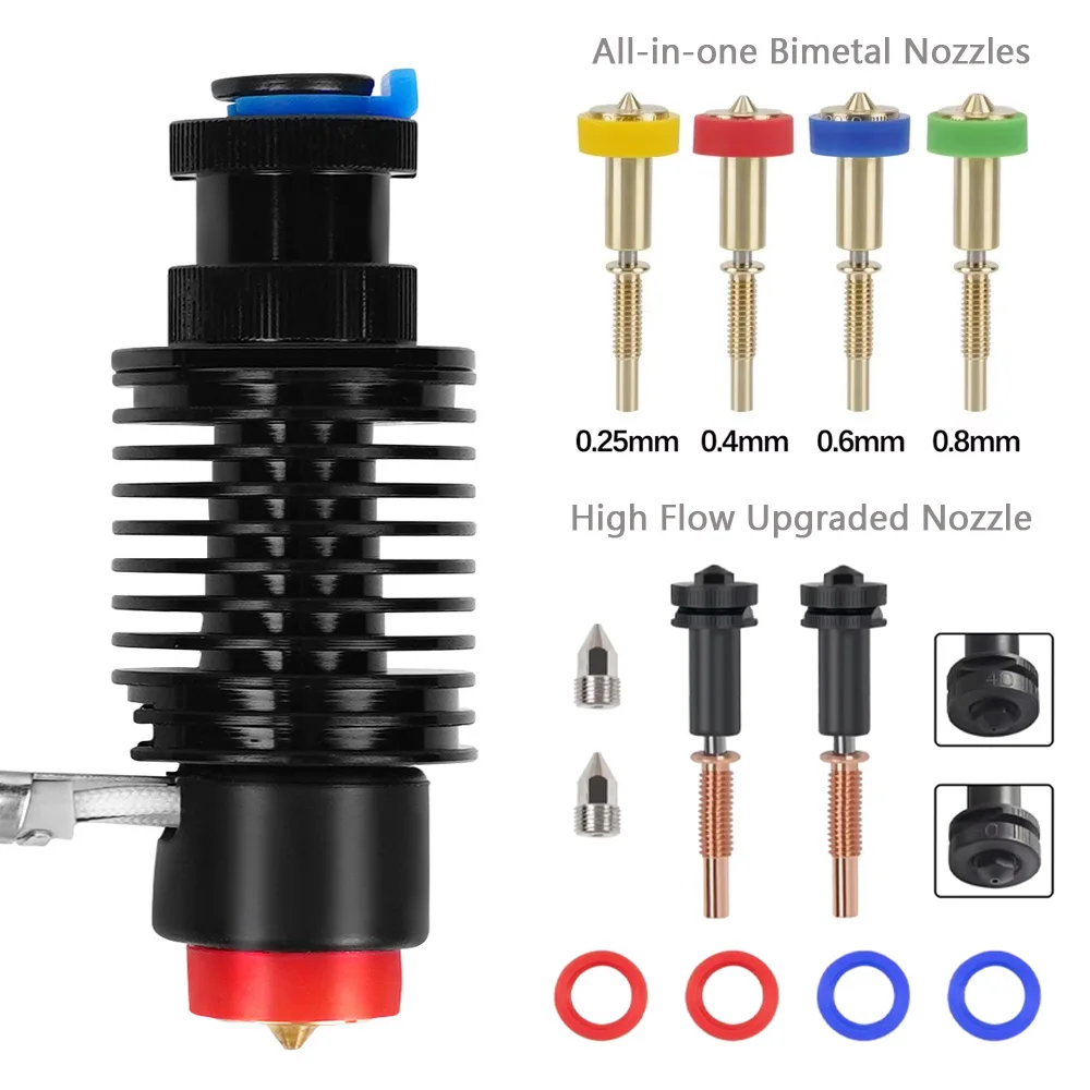 

Для E3D Revo Hotend Kit V6 Радиатор Латунное сопло Керамический нагревательный сердечник Термистор 104 Нт для деталей 3D-принтера E3D Revo