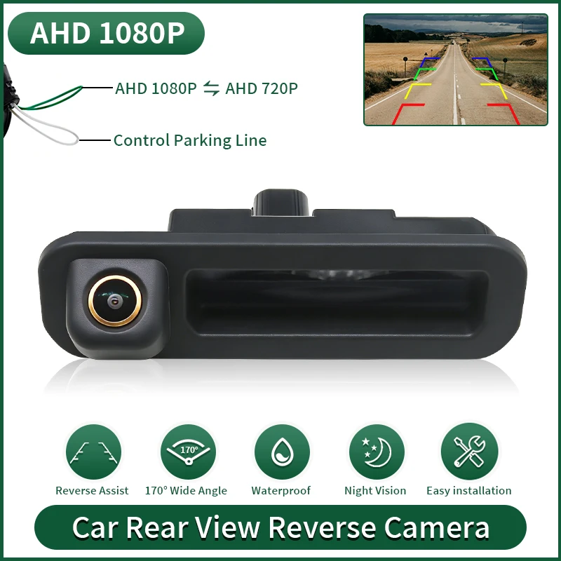 

AHD 1080P 170° Vehicle Trunk Handle Rearview Reversing Camera for Ford Focus 3 MK3 C MAX Waterproof Car Backup Camera