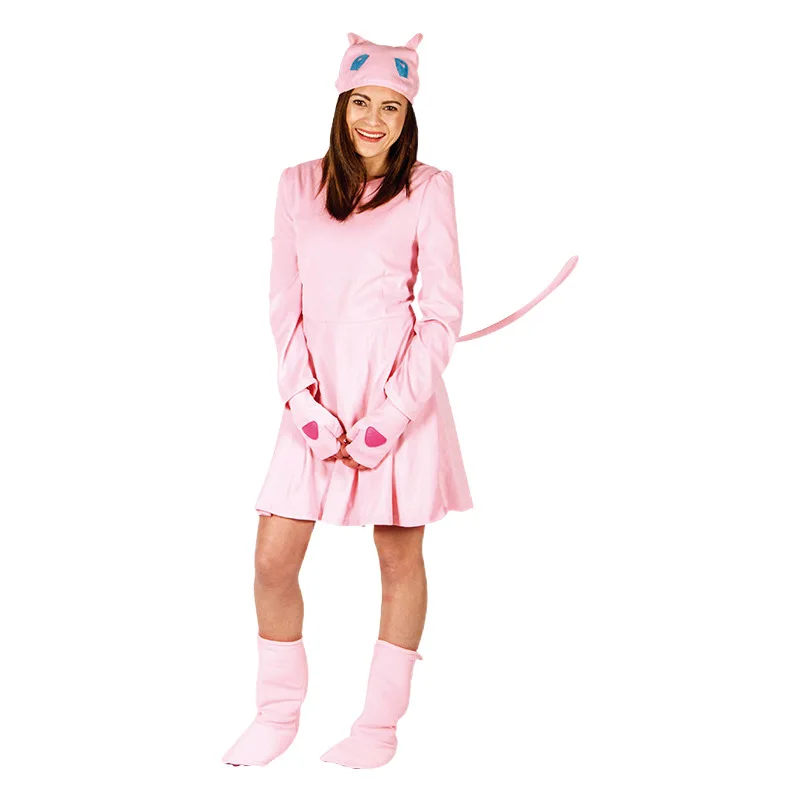 Pokemon Halloween Cosplay Costume Anime Mew Parent-Child Clothing Party Stage Role Play Performance Costume Aldult Child Gift