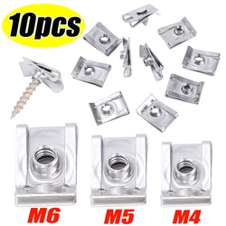 M6 M5 M4 U-clamp Stainless Steel with Threaded Nut Clip Piece Car Bumper Fender Fastener Clip for Motorcycle Scooter ATV Moped