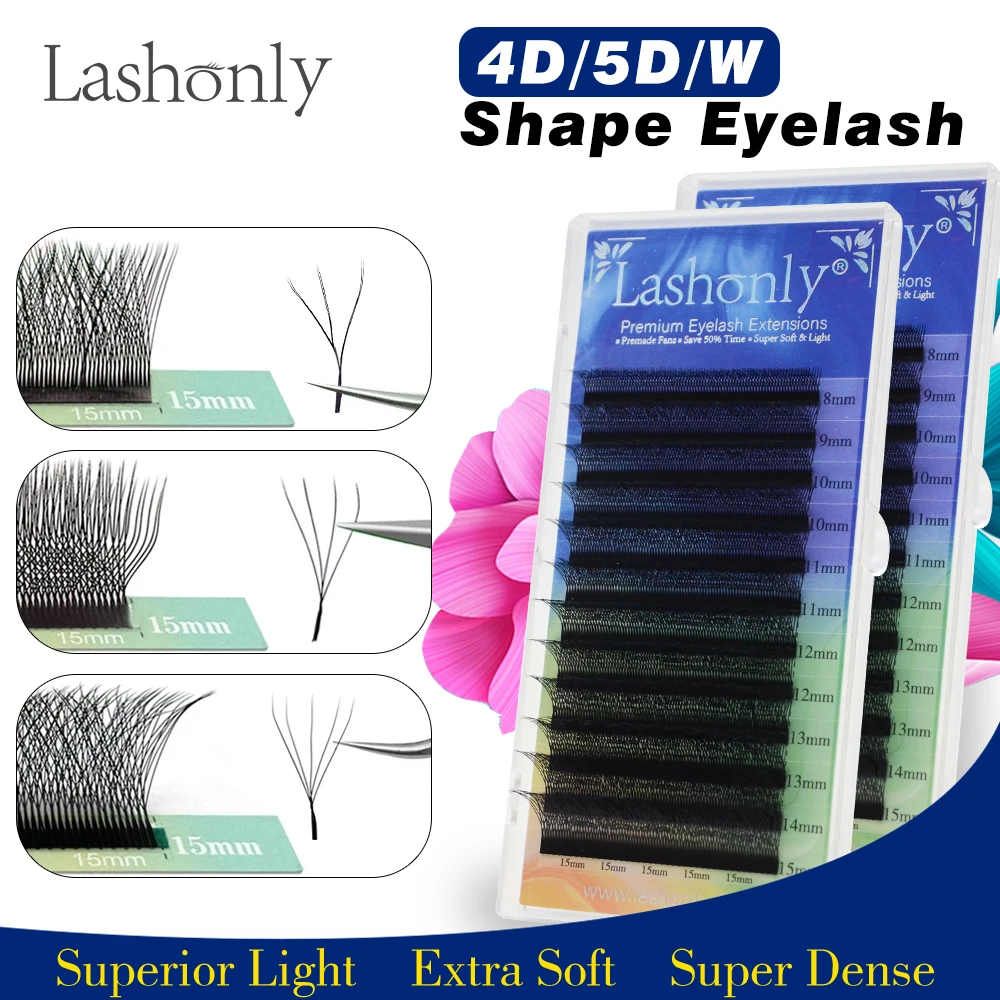 Ресницы для наращивания Lashonly 4D 5D W, Индивидуальные Накладные норковые ресницы, оптовая продажа