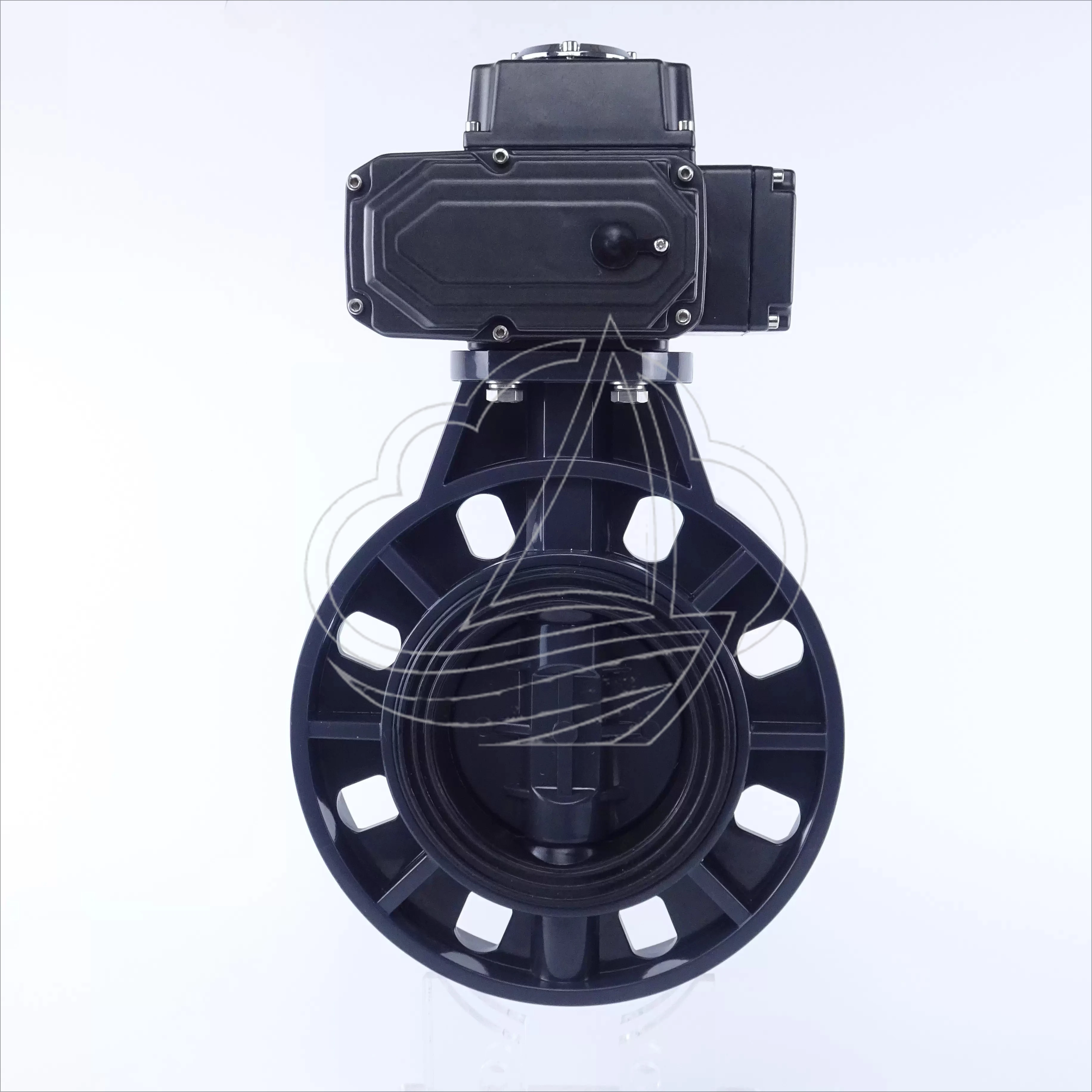 Electric  butterfly valve resistant to corrosive acids and e in various sizes