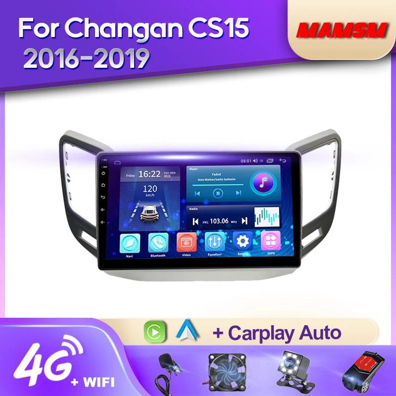 

Автомобильный радиоприемник MAMSM Android 12 2K для Changan CS15 2016 2017-2019 видео мультимедийный Bluetooth плеер навигация GPS 4G Carplay стерео