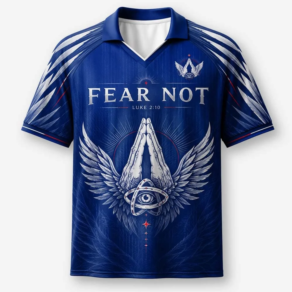 2026 New Lapel Polo Short Sleeved Shirt Retro Christian Cross Religious Pattern Printed T-shirt Fitness Training T-shirt