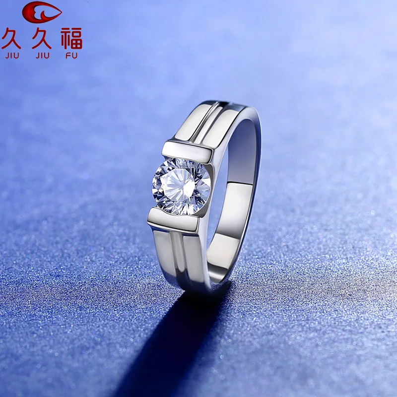 

Стильное гладкое кольцо с изображением бычьей головы для мужчин, из платины PT950 с инкрустацией муассанитом в 1 карат, подходит для повседневной и деловой носки.