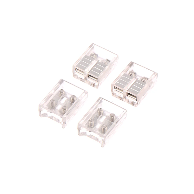 2Pin LED Strip Buckles IP20 COB Transparent Free Welding High Density Connector Terminal For 8/10mm LED Strip Fixing Connector