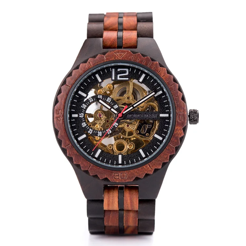 Automatic Wooden Mechanical Watch Trendy Eco-Friendly Timepiece for Men And Women