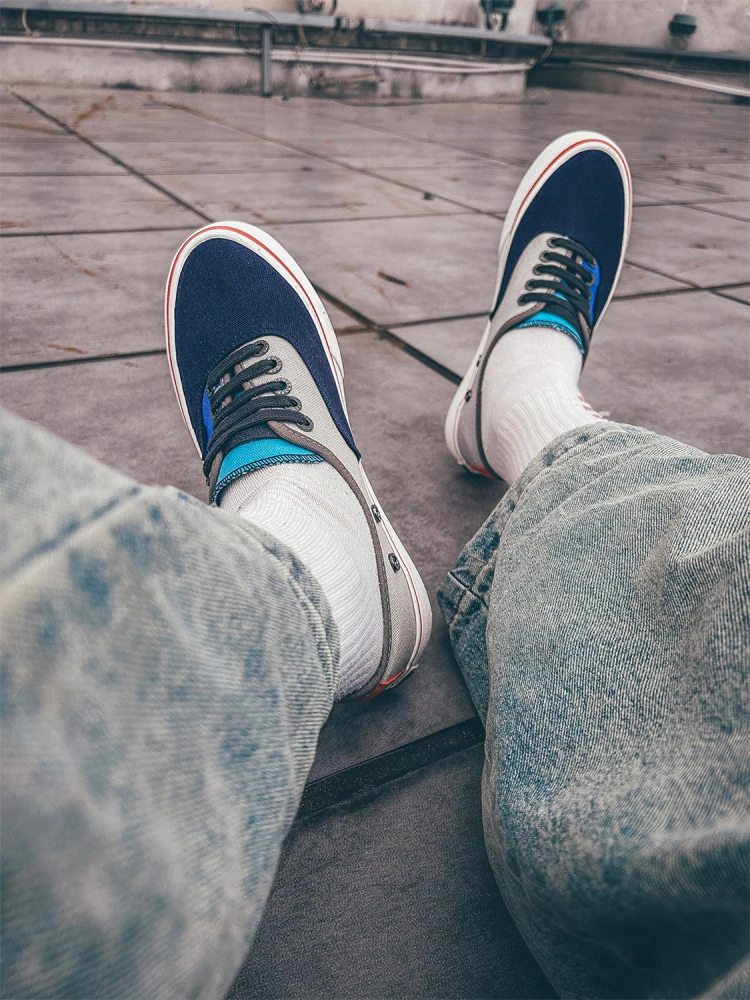 Nigel Cabourn Collaborative Edición limitada Zapatos casus ex de caña baja Diseño asimétrico Mocasines de plumas de av...