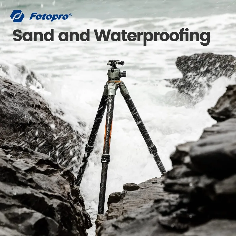 Fotopro T1 Plus Professional Travel Tripod Heavy Duty Carbon Fiber Tripod With Low Profile Ball Head for DSLR Max Load 20KG