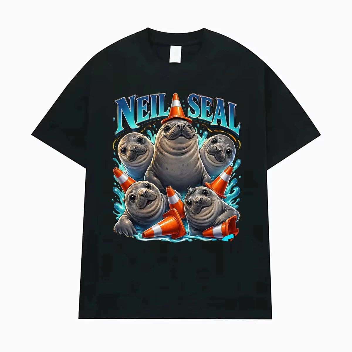 Neil The Seal Become Ungovernable Funny Elephant Seal Meme Tee Shirt Men Women Fashion Kawaii Cute 100% Cotton Oversized T-shirt