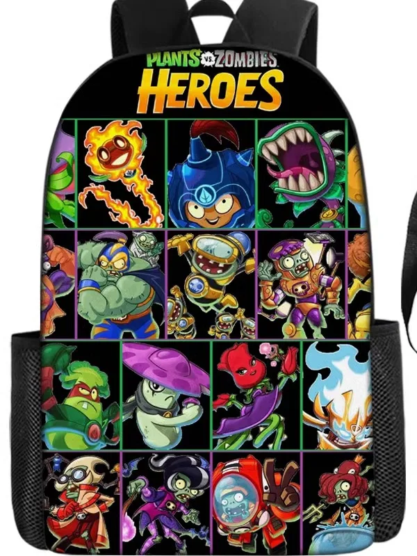 Mochila Plant VS Zombie, mochila escolar ra con protección para la columna vertebral, estuche para bolís, bolsa de d...