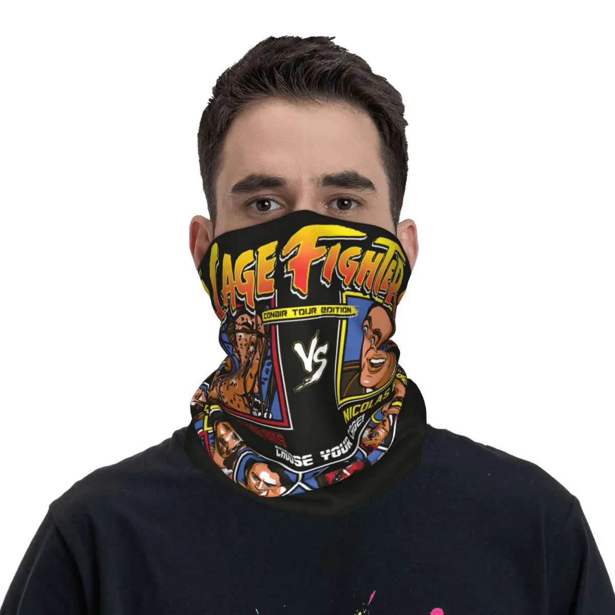 مخصص نيكولاس قفص مقاتلة باندانا الرقبة أدفأ الرجال النساء الشتاء المشي لمسافات طويلة التزلج وشاح الجراب مضحك ميمي واقي الوجه