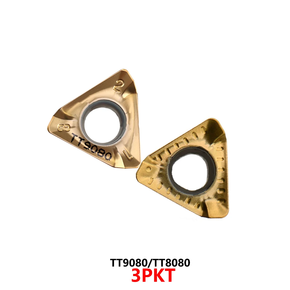 Original 3PKT100404 3PKT100404R 3PKT100408R 3PKT150508R 3PKT190608R M TT9080 TT8080 Milling Carbide Inserts CNC Tool Blades 3PKT
