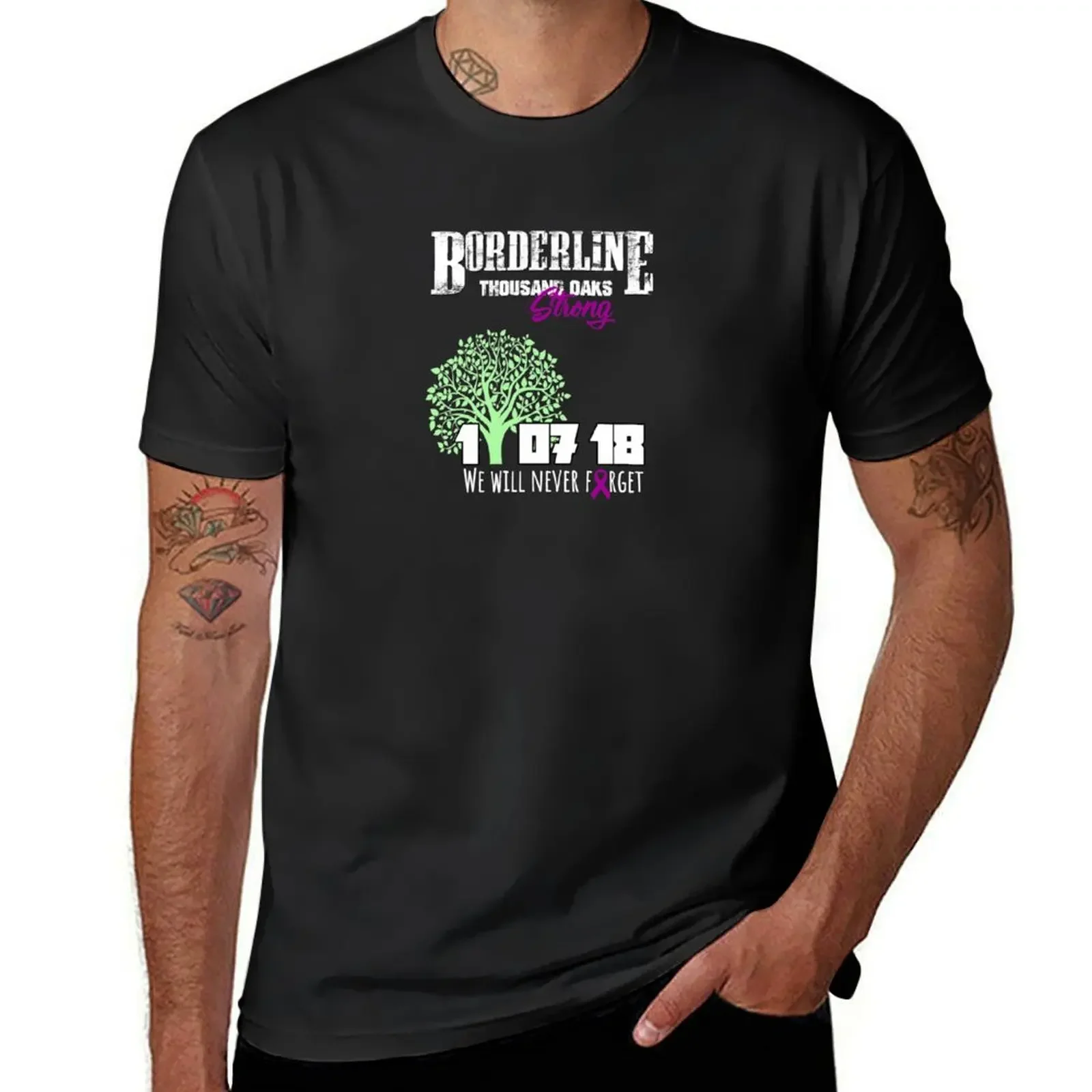 Borderline Shooting | 11 07 18 | Thousand Oaks Strong | Dark Apparel T-Shirt plus sizes boys animal print mens t shirt