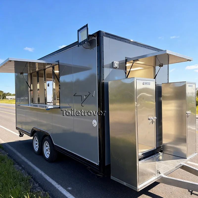 

Commercial Stainless Food Trailer Fully Equipped Kitchen Mobile Concession Outdoor Food Truck Trailer with Custom Equipment