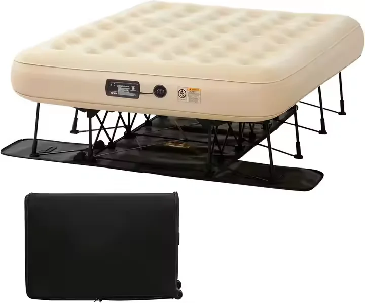 

Self-inflating Air Mattress With Built-in Frame, Pump And Case With Wheels, Outdoor Camping Inflatable Mattress Air Bed