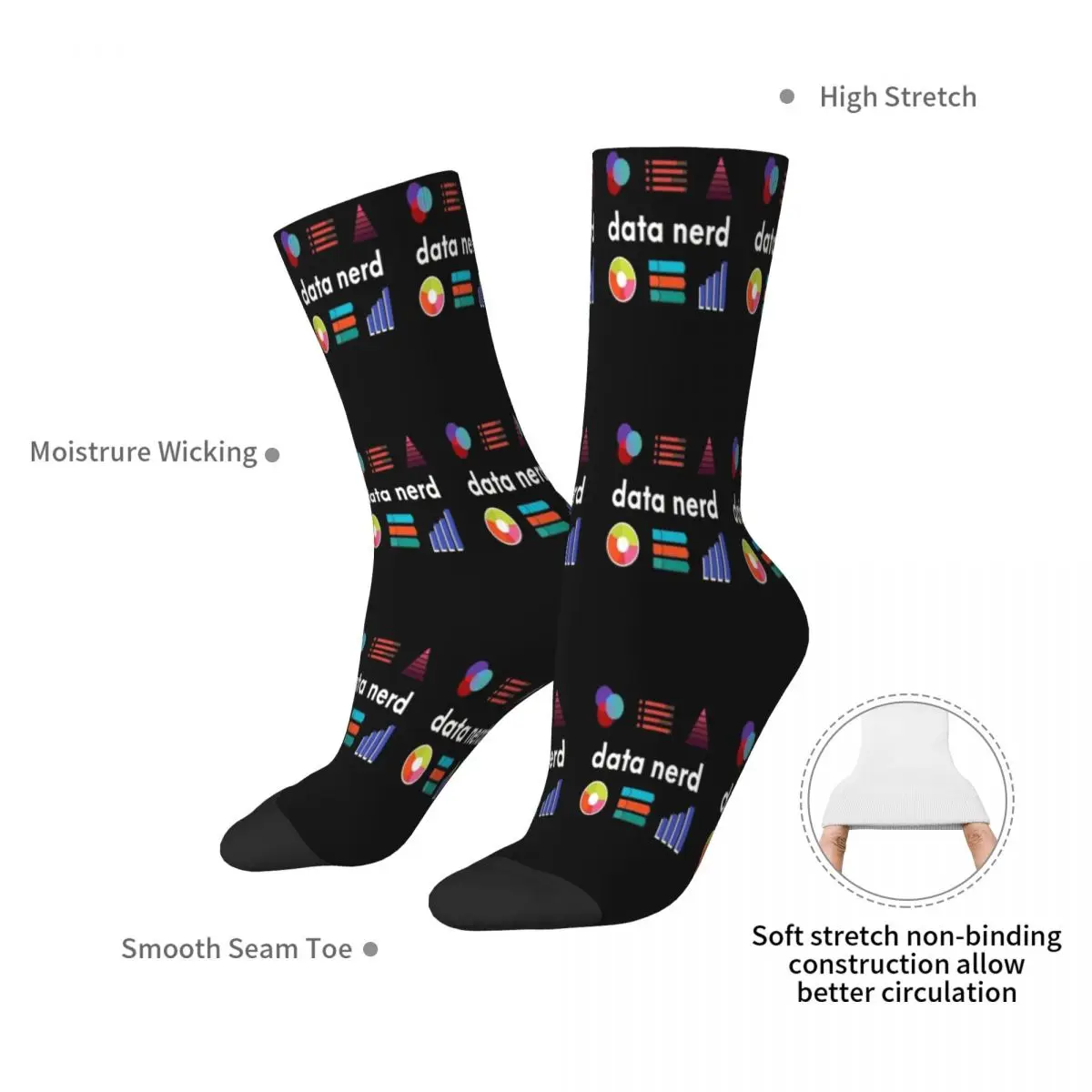 Data Nerd Data Analyst Data Scientist - Data Science Gift New Men Funny Socks Long Sock Men's Couples Sock Personality for Women