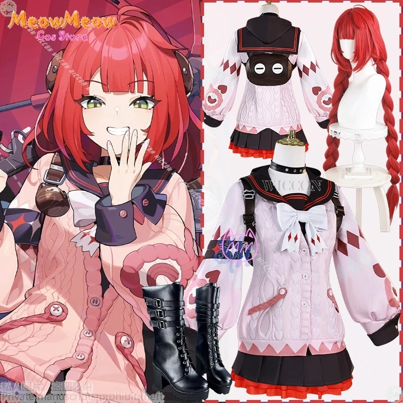 

Disfraz Halloweeen Ukinami Yuzuha Кардиган Косплей Игра Zenless Zone Zero Game Костюм Kawaii Jirai Kei Сумка Парики Хэллоуин G