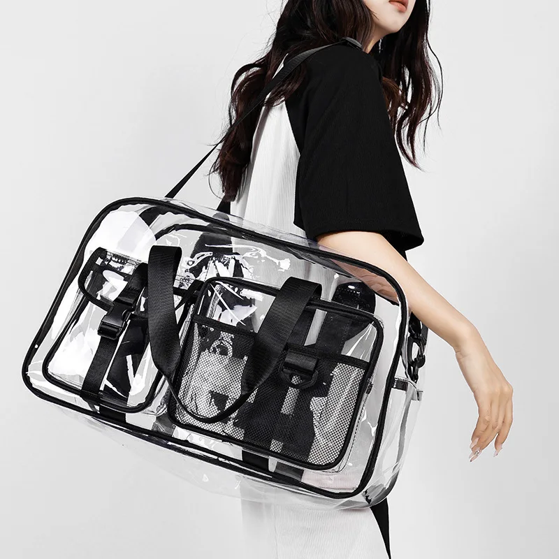 

1pcs Large Capacity PVC Transparent Bag for Women Fashion Travel Luggage Bag Personality All Clear Student Backpack