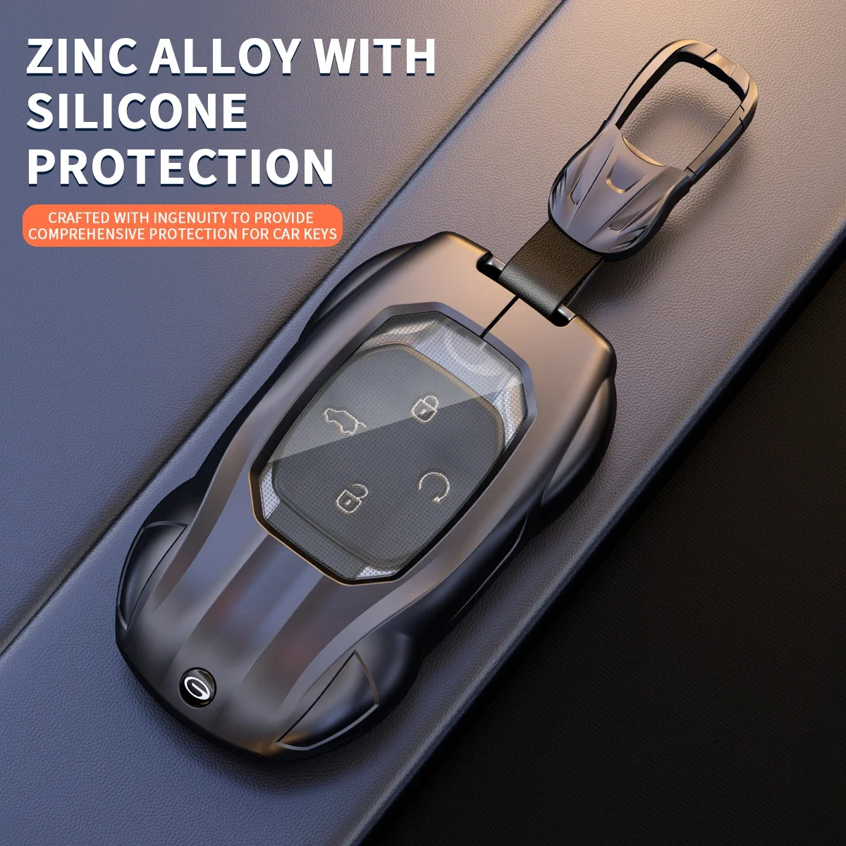 For GAC Trumpchi Empow, GS8, M8, GS3, GS4, E8, E9 , Key Cover with Metal Keychain Sports Car Style Zinc Alloy Car Key Case