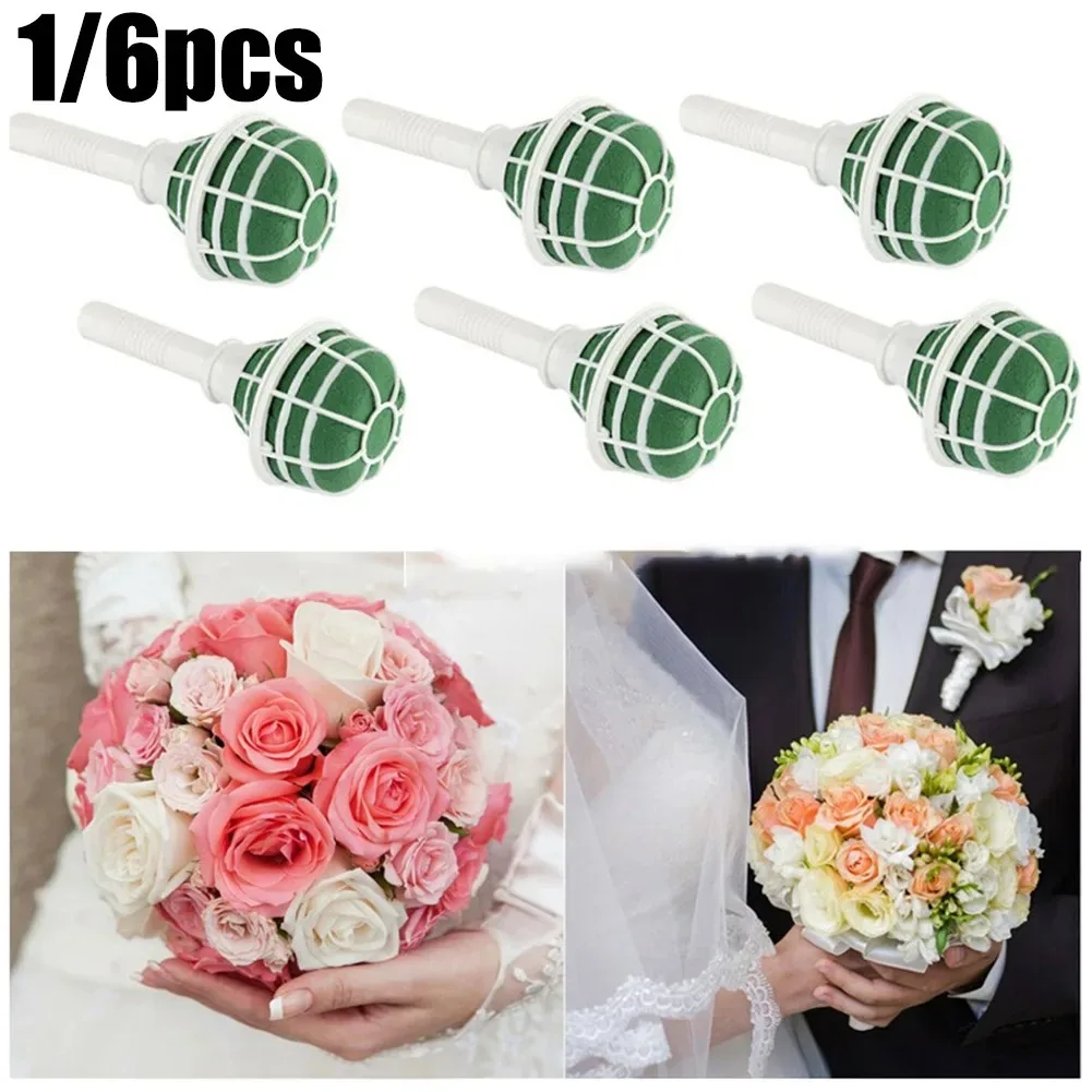 1/3Pcs 18cm Braut Hochzeit Blume Dekoration Bouquet Schaum Halter Grün DIY Floral Griff Basis Halterung versorgung Party DIY Liefert – Detail 9