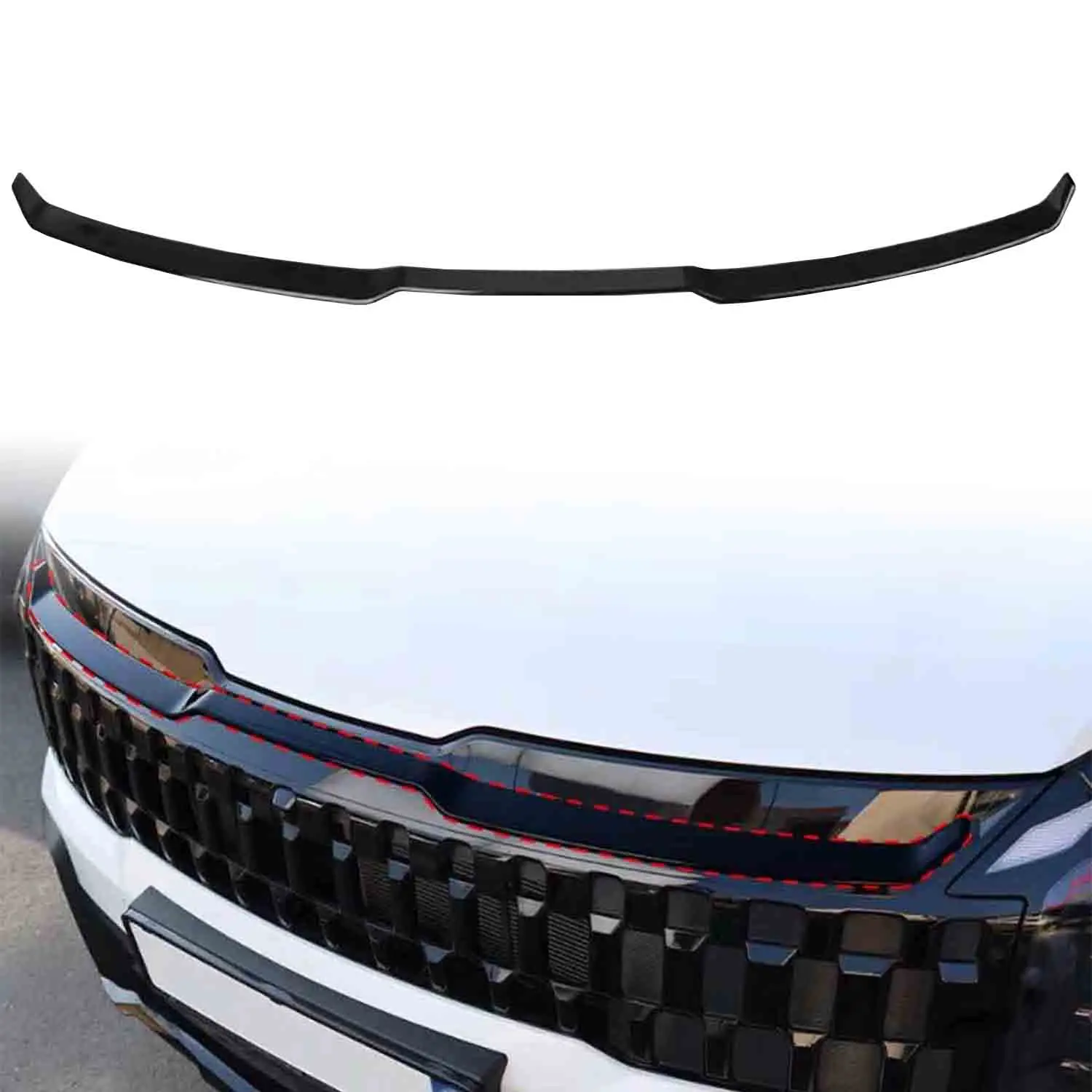 ABS Plastic Car Exterior Front Upper Grille Grill Decorative Cover Trim 1pc for Kia Sportage X-Line/ X-Pro 2026
