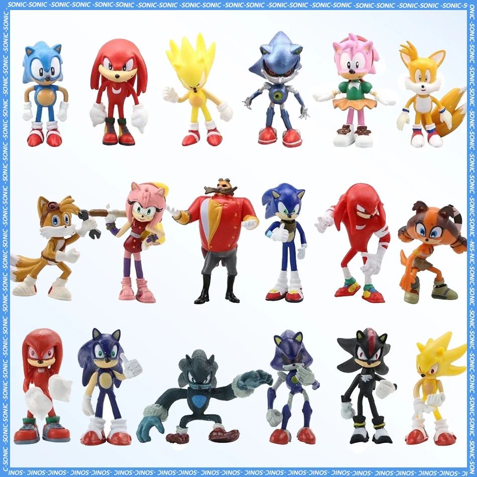 

Набор из 6 фигурок аниме-персонажей Соник: игрушки из ПВХ, фигурки Ежа, Шэдоу, Тейла, Мышки, Летающей Мышки, модные подарки