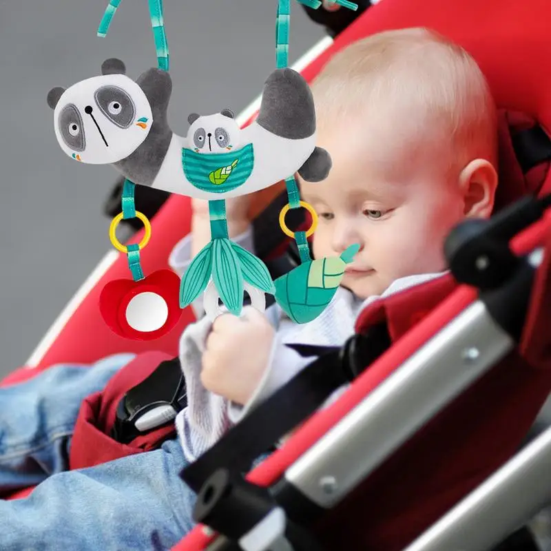 Baby Stroller Toys Animal Panda Baby Hanging Rattle Toy with Sound Montessori Preschool Learning Toys  Car Seat Toy for Babies