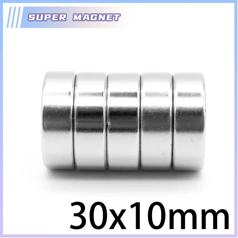 1/2/5/10PCS 30x10 mm Circuler Search Magnet N35 Round Rare Earth Neodymium Magnet 30x10mm Thick Permanent Magnet Strong 30*10