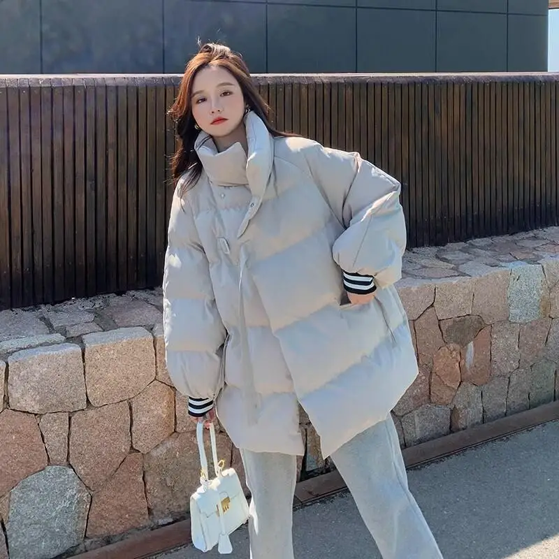 

Autumn Winter Girl's Bread Cotton-Padded Jacket Thicken Korean Version Women's Student Short Style Coat Puffer Jacket Warm Top