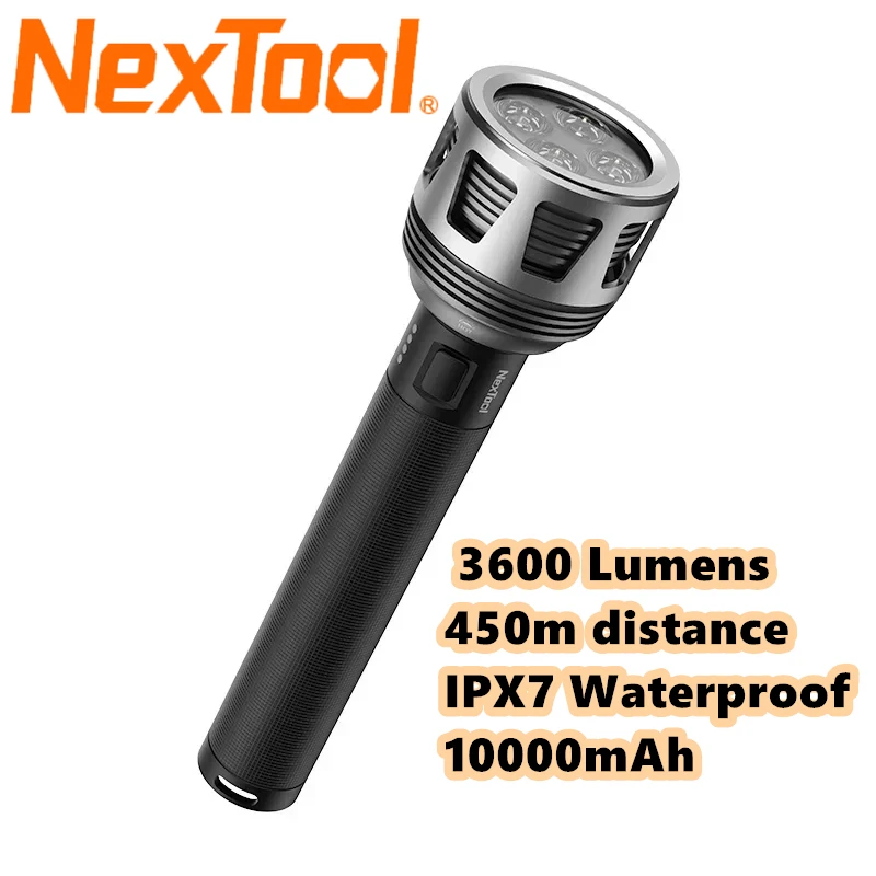 nextool lanternas led de alta potencia 3600lm 450m 10000mah lampada de alta luz ipx7 impermeavel usb recarregavel tocha exterior camping 01