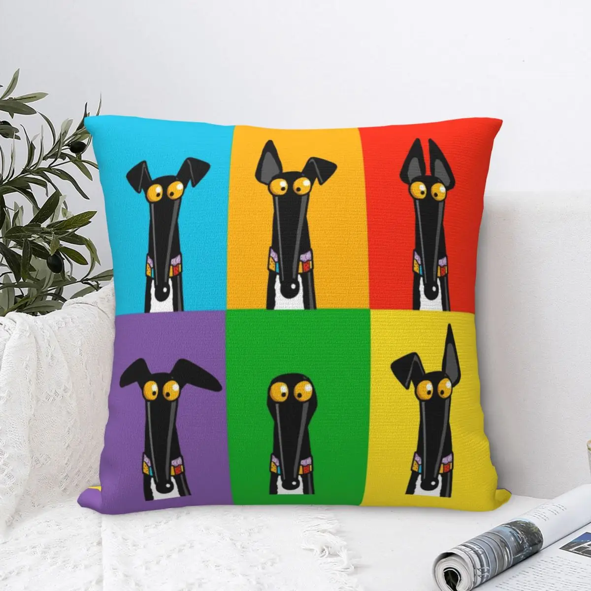 Greyhound Semaphore Pillow Case Skipworth Whippet Lurcher Dog Cushion Covers Fashion Decorative Pillowcover for Seat 40x40cm