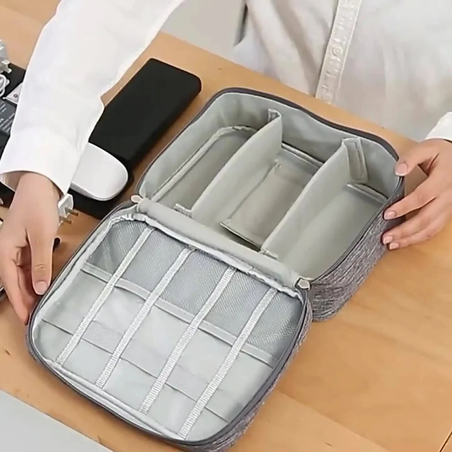New Cable Storage Bag Waterproof Digital Electronic Organizer Portable USB Data Line Charger Plug Storage Bag Travel Cable-LJX