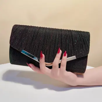 金色經典簡約小姐魅力手拿包閃亮晚餐包宴會派對手提包金屬鏈條斜挎包 10 最佳銷售 金屬錢包 - №9