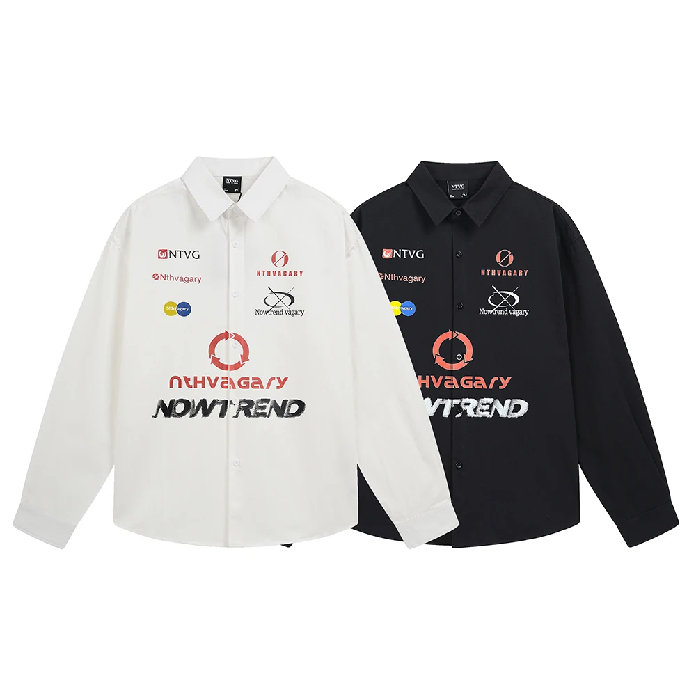 

Модные повседневные мужские рубашки с принтом, топы с длинными рукавами Y2k Street, большие корейские популярные мужские дизайнерские одежды в японском стиле